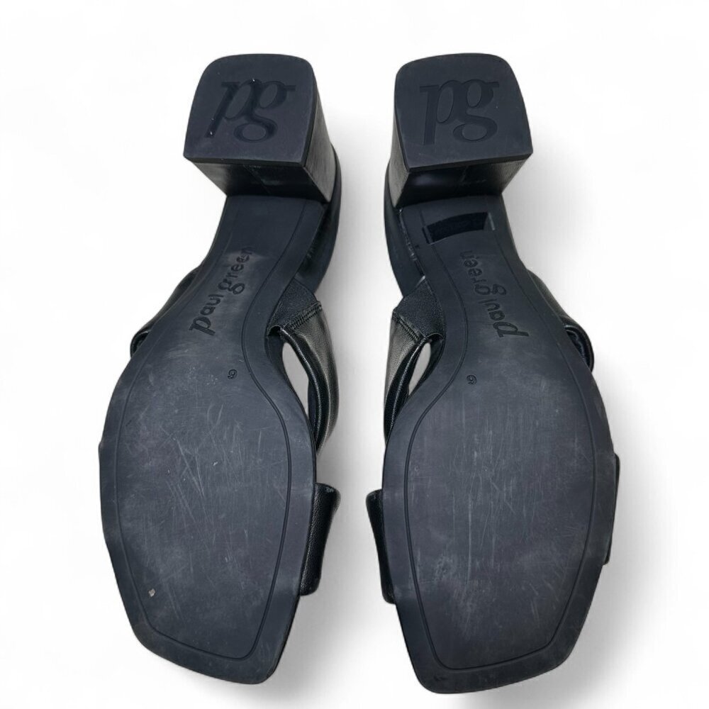Paul Green Black Leather Low Heel Lauren Sandal - UK 6, US 8.5 - Picture 8 of 13